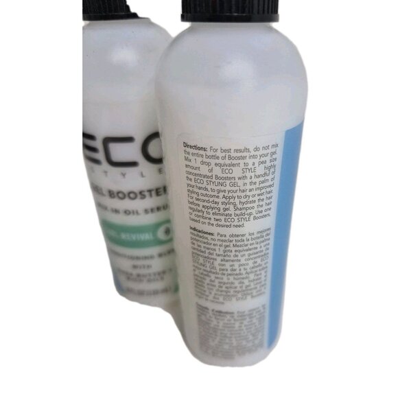 2 Bottles Eco Style curl revivial gel boosters mix in oil serum 4oz conditioning - Picture 3 of 7